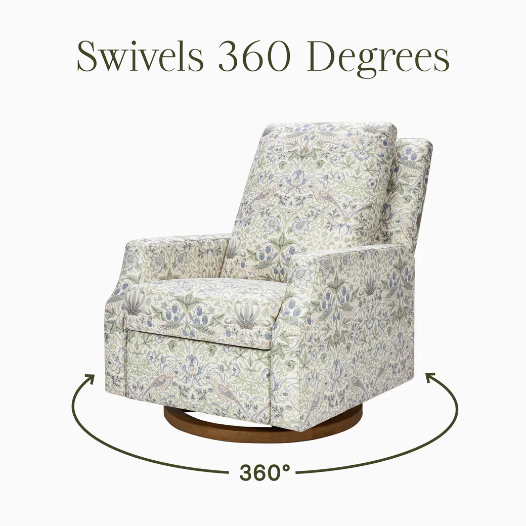 Namesake Crewe Recliner and Swivel Glider-Strawberry Thief in Fig & Thyme