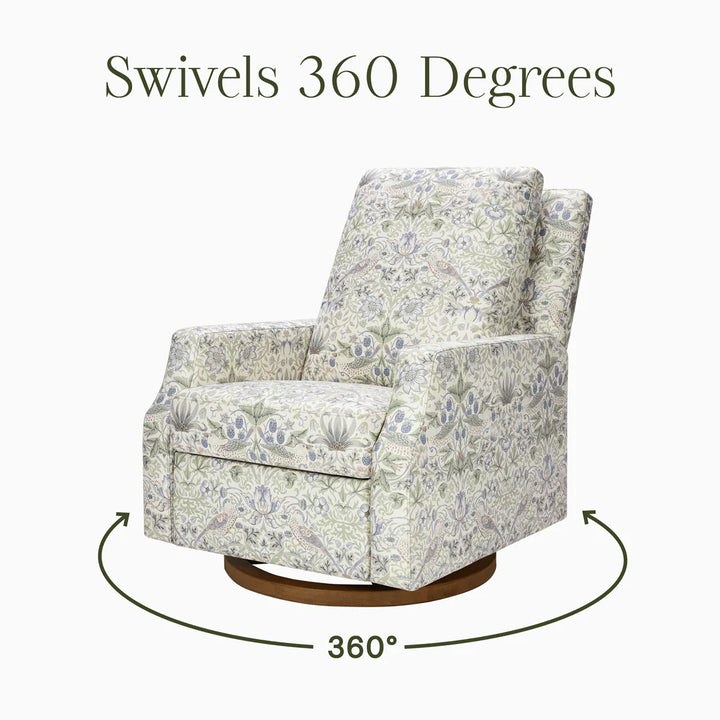 Namesake Crewe Recliner and Swivel Glider-Strawberry Thief in Fig & Thyme