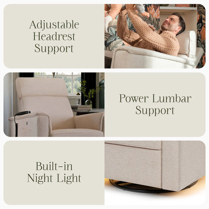 Willa Deluxe Power Glider Recliner w/ Heat & Massage and Lights - NEW!