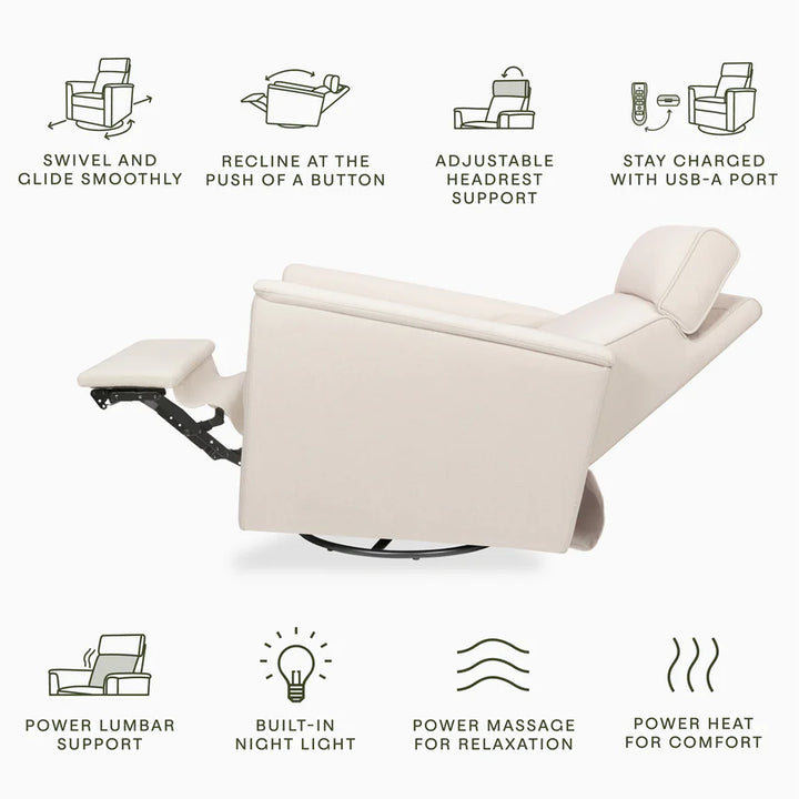 Willa Deluxe Power Glider Recliner w/ Heat & Massage and Lights - NEW!