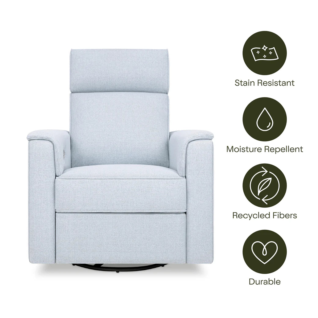 Monogram by Namesake Willa Power Recliner w/ Adjustable Headrest & USB Port & Wood Base