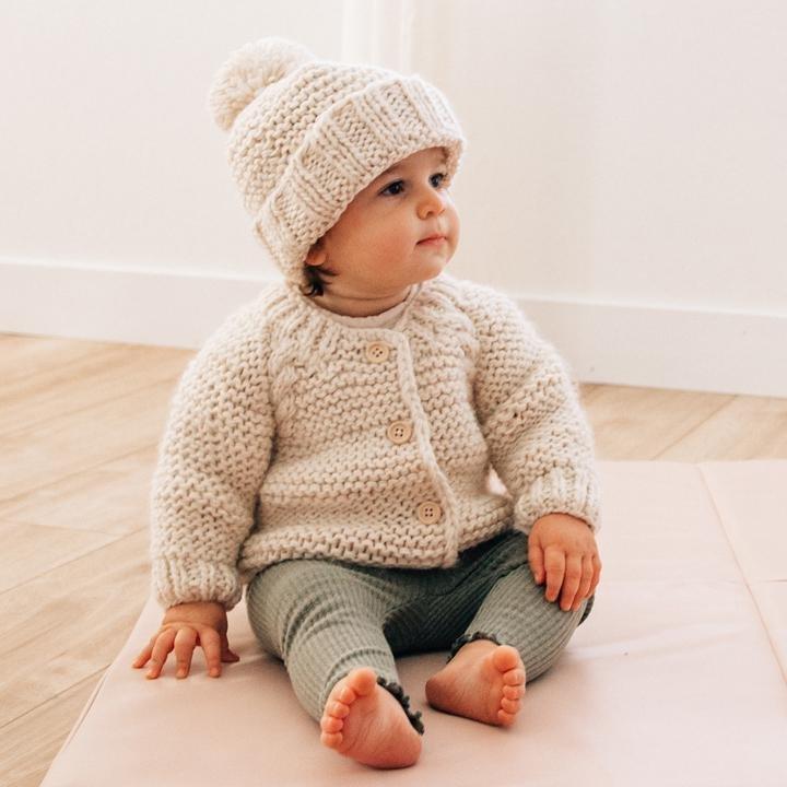 Huggalugs Natural Knit Cardigan - Natural