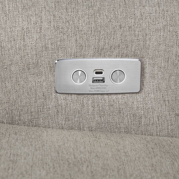 Namesake Harbour Electronic Recliner and Swivel Glider in Eco-Performance Fabric with USB port | Water Repellent & Stain Resistant