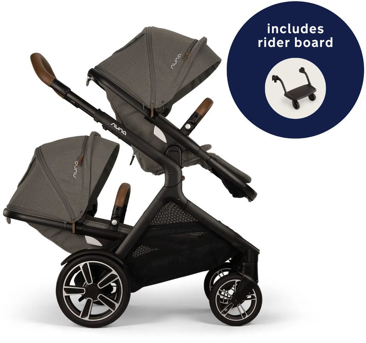 Nuna Demi NEXT Double Stroller with Rider Board Bundle