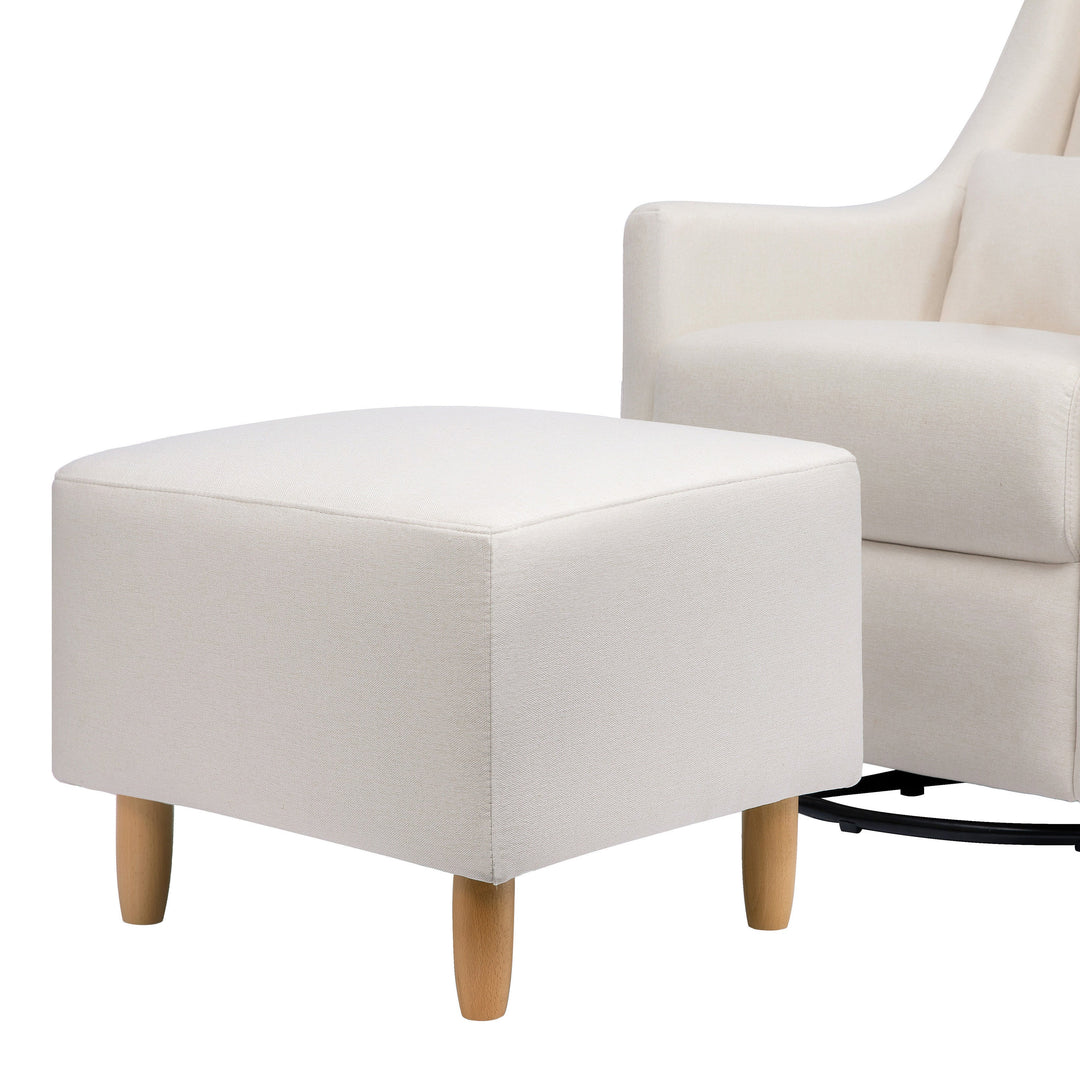 Babyletto Toco Swivel Glider and Ottoman in Eco-Performance Fabric | Water Repellent & Stain Resistant