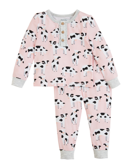 Pink Cow Two Piece PJ's