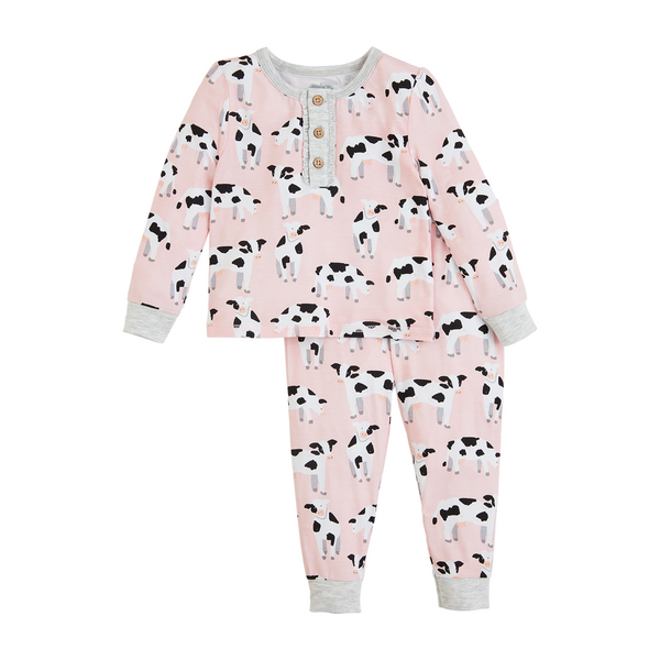 Pink Cow Two Piece PJ's