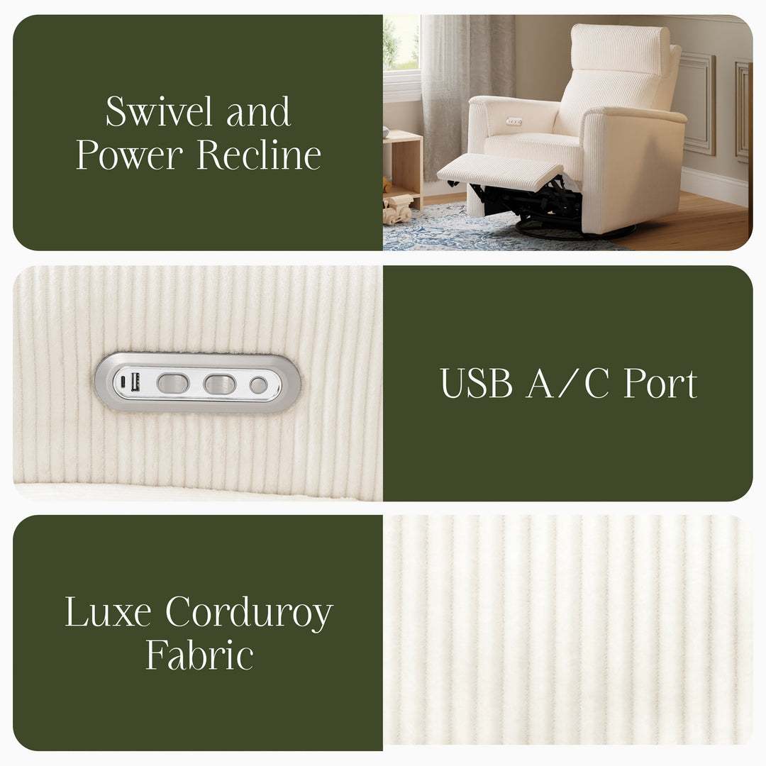 Namesake Willa Plus Power Glider Recliner w/Power Headrest