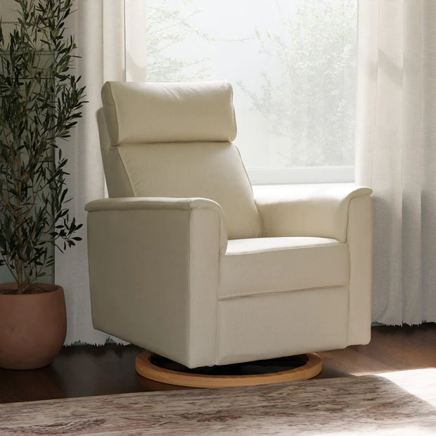 Monogram by Namesake Willa Power Recliner w/ Adjustable Headrest & USB Port & Wood Base