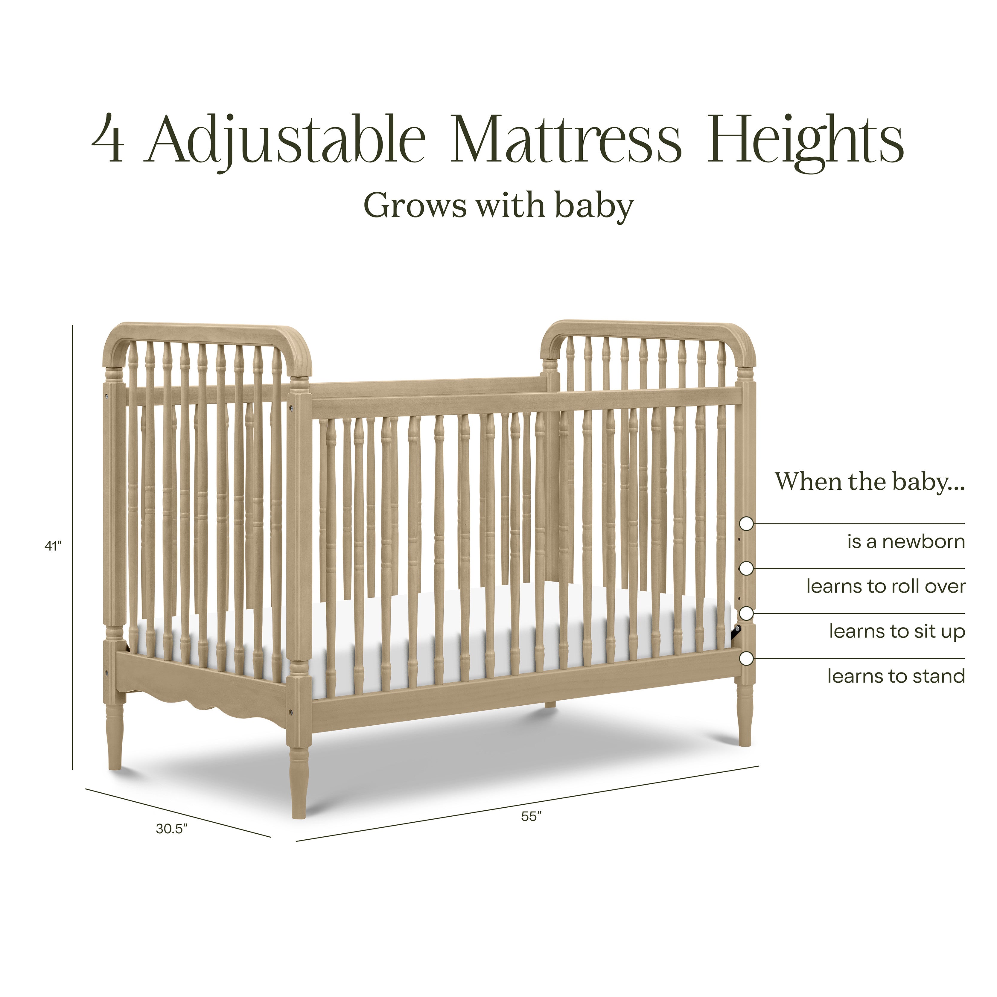 Namesake Liberty 3-in-1 Convertible Spindle Crib with Toddler Bed
