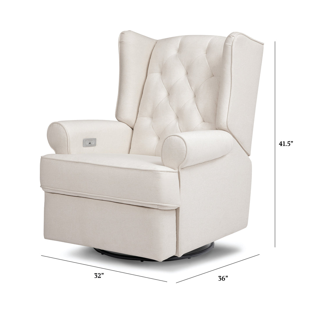 Namesake Harbour Electronic Recliner and Swivel Glider in Eco-Performance Fabric with USB port | Water Repellent & Stain Resistant