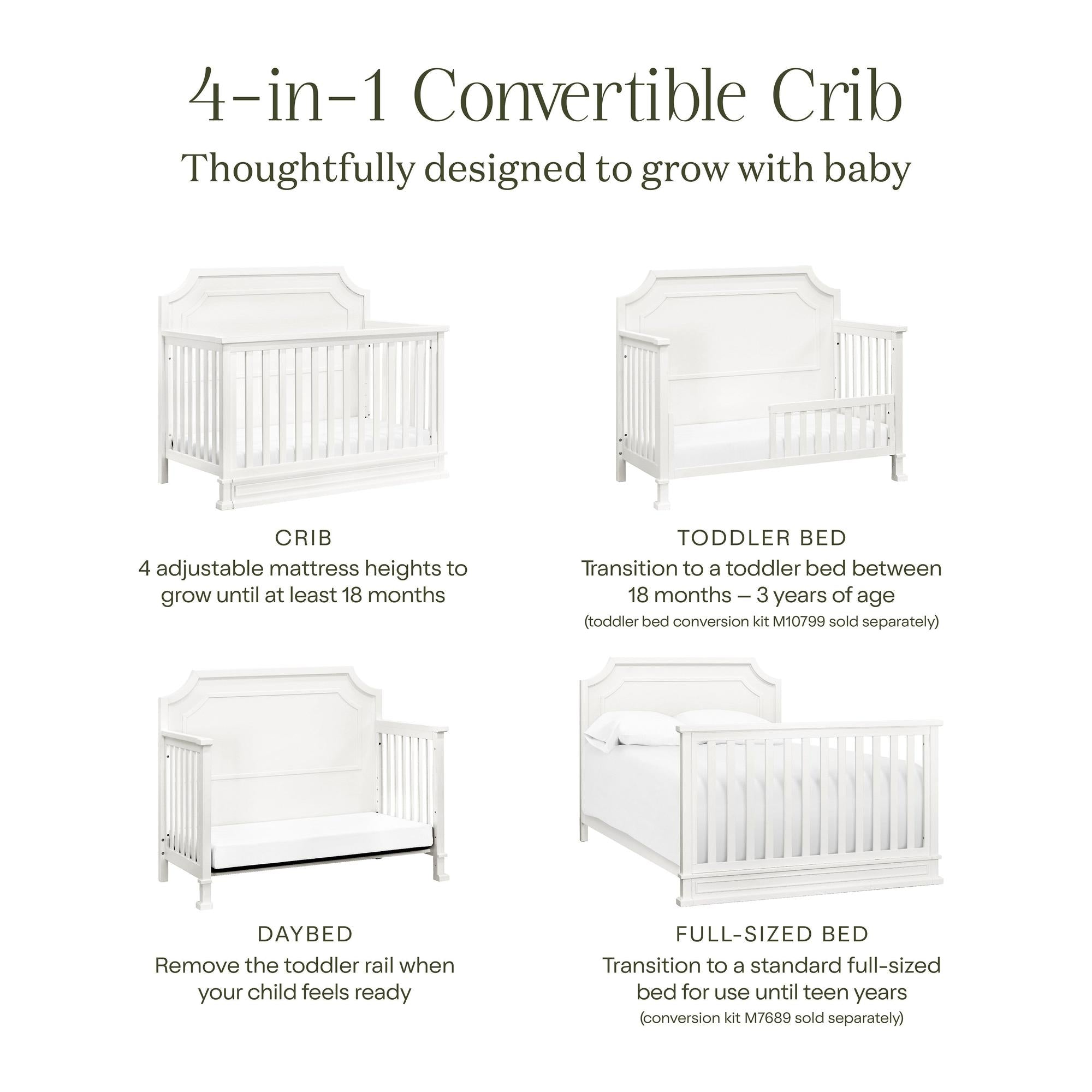 Namesake Emma Regency 4-in-1 Convertible Crib – Baby Grand