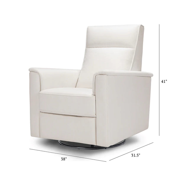 Monogram by Namesake Willa Power Recliner w/ Adjustable Headrest & USB Port & Wood Base