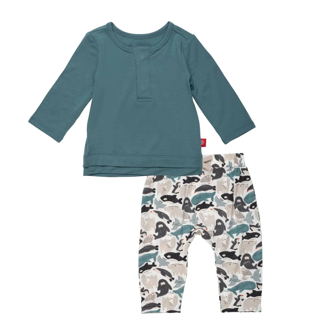 Magnetic Me  -  2 piece Henley Artic Seas "Play all Day"