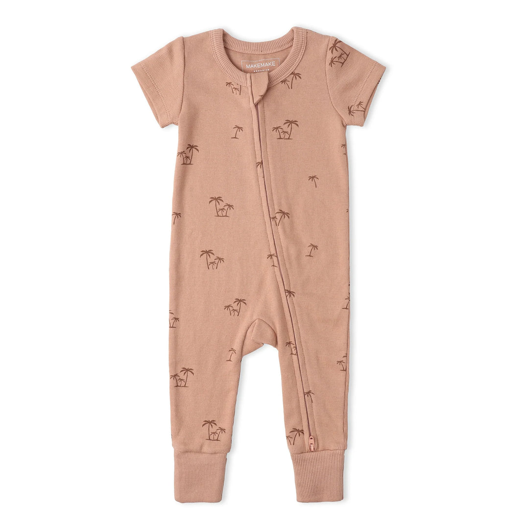 Makemake Organics Short Sleeve Zip Romper