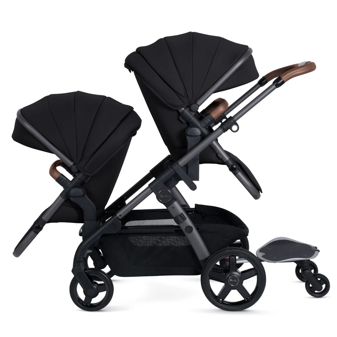 double stroller infant Silver Cross Wave 3 Complete Single to Double Stroller w/ Bassinet & Tandem Seat