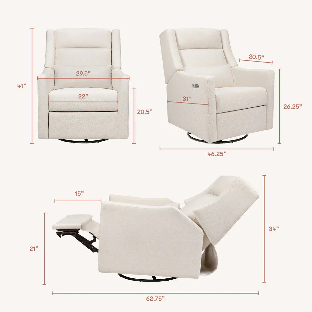 BabyLetto Kiwi Deluxe Power Recliner and Swivel Glider with Heat and Massage