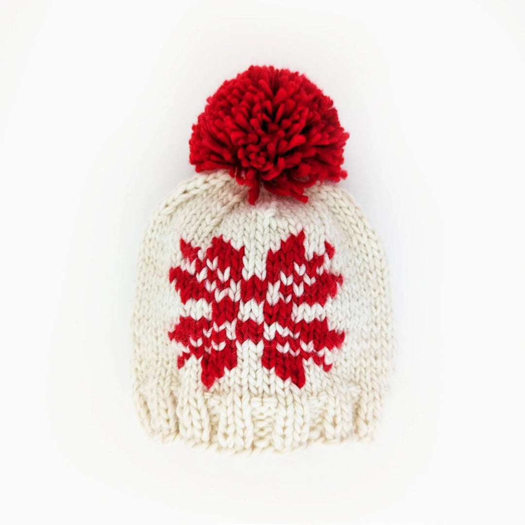 SALE! Huggalugs Natural Snowflake Knit Beanie