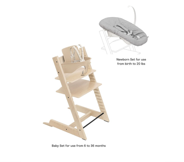 Stokke® Tripp Trapp® High Chair² and Newborn Seat Attachment Bundle