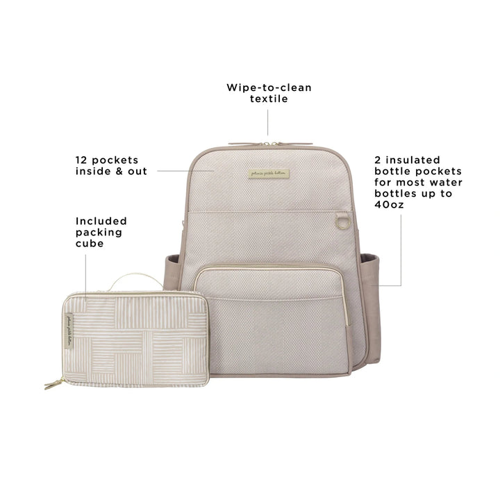 Petunia Pickle Bottom Sync Backpack - Grey Cable Stitch