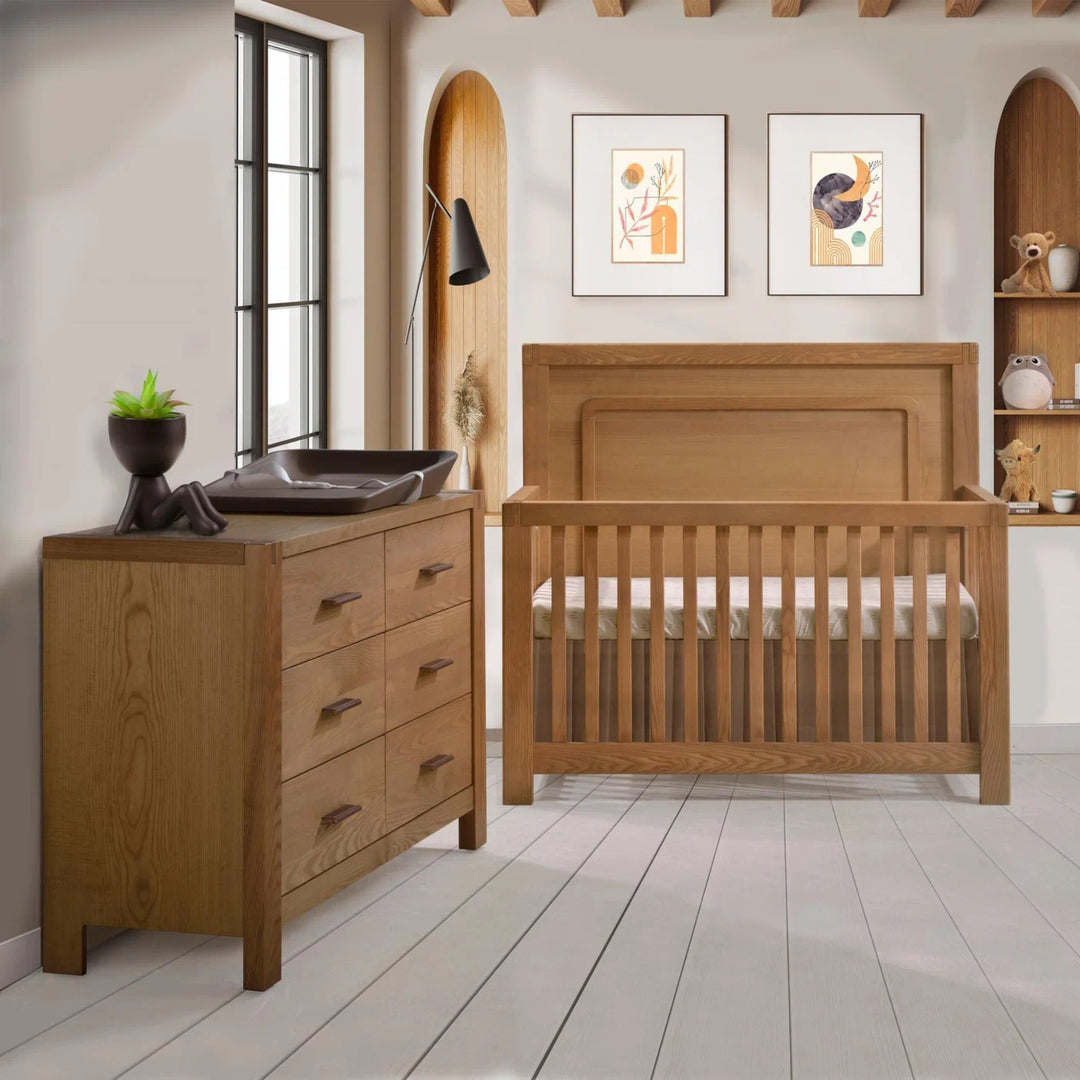 Nartart Toscano Convertible Crib + Double Dresser - Wheat - FLOOR MODEL