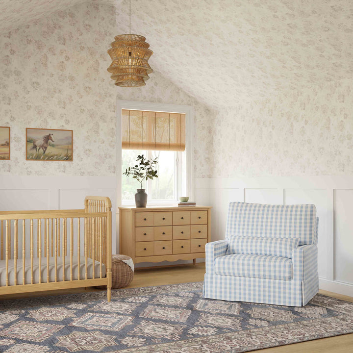 Namesake Crawford Pillowback Chair and a Half Comfort Swivel Glider