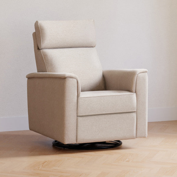 Monogram by Namesake Willa Power Recliner w/ Adjustable Headrest & USB Port & Wood Base