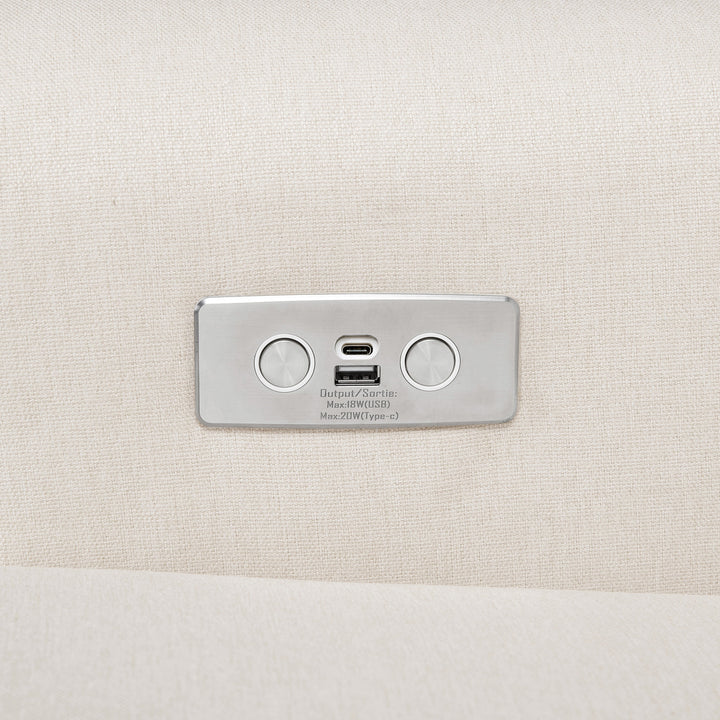 Namesake Harbour Electronic Recliner and Swivel Glider in Eco-Performance Fabric with USB port | Water Repellent & Stain Resistant