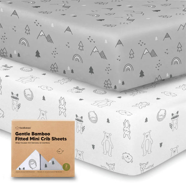 KeaBabies Isla Bamboo Mini Crib Sheets