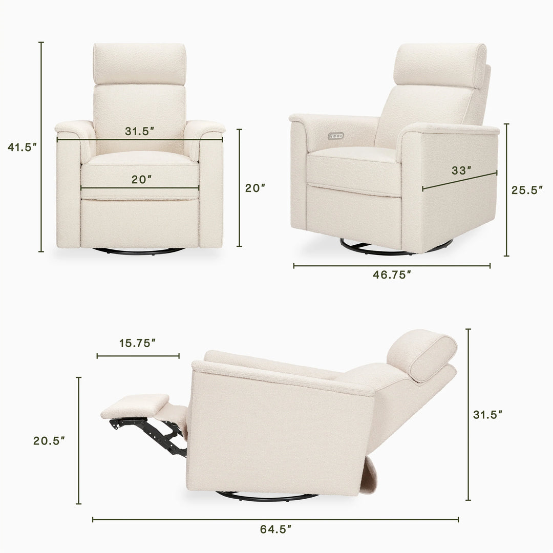 SALE! Monogram by Namesake Willa Power Recliner w/ Adjustable Headrest & Wood Base