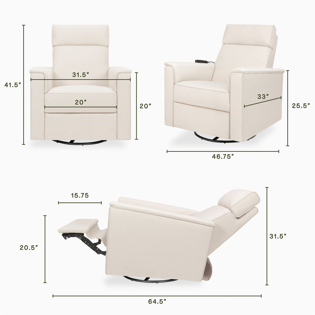 Namesake Willa Deluxe Power Recliner and Swivel Glider with Heat & Massage