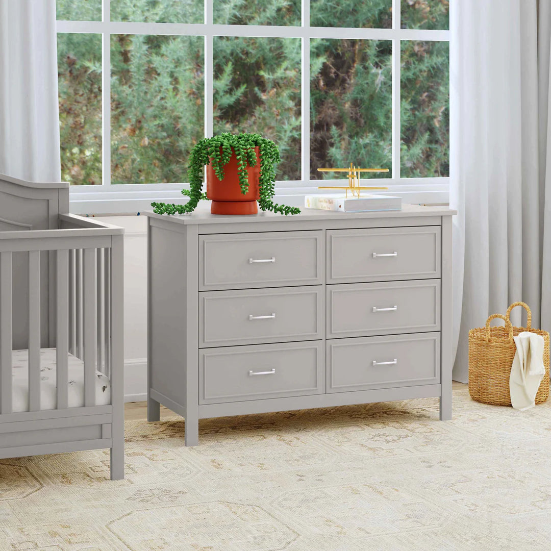 6 Drawer Double Dresser - Grey