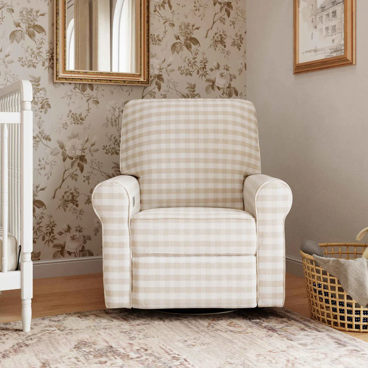 Namesake Monroe Power Recliner - Tan Gingham