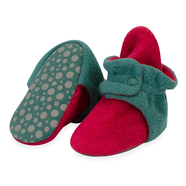 Zutano Fleece Booties - Red/Green