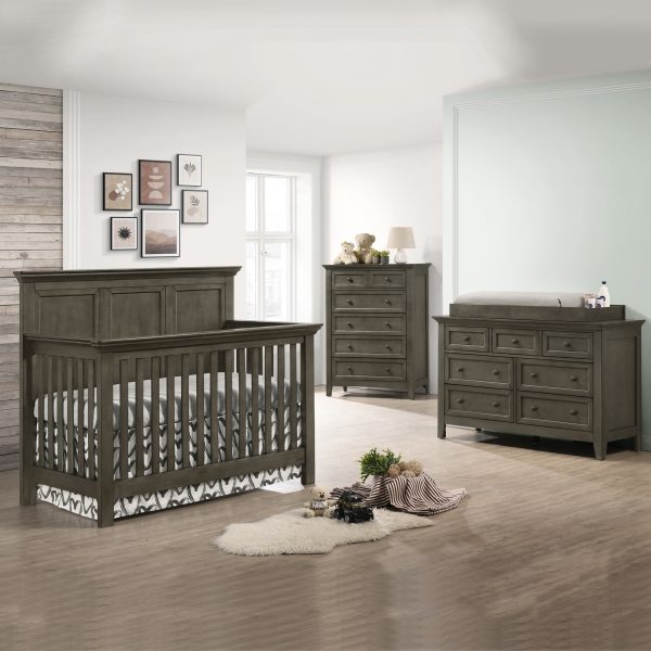 Rustic grey crib and dresser set discount