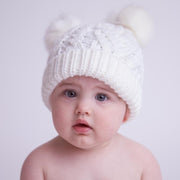 Huggalugs White Fluffer Beanie Hat