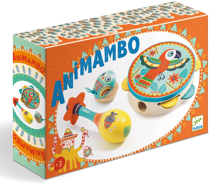Djeco Animambo 3 Piece Tambourine Set
