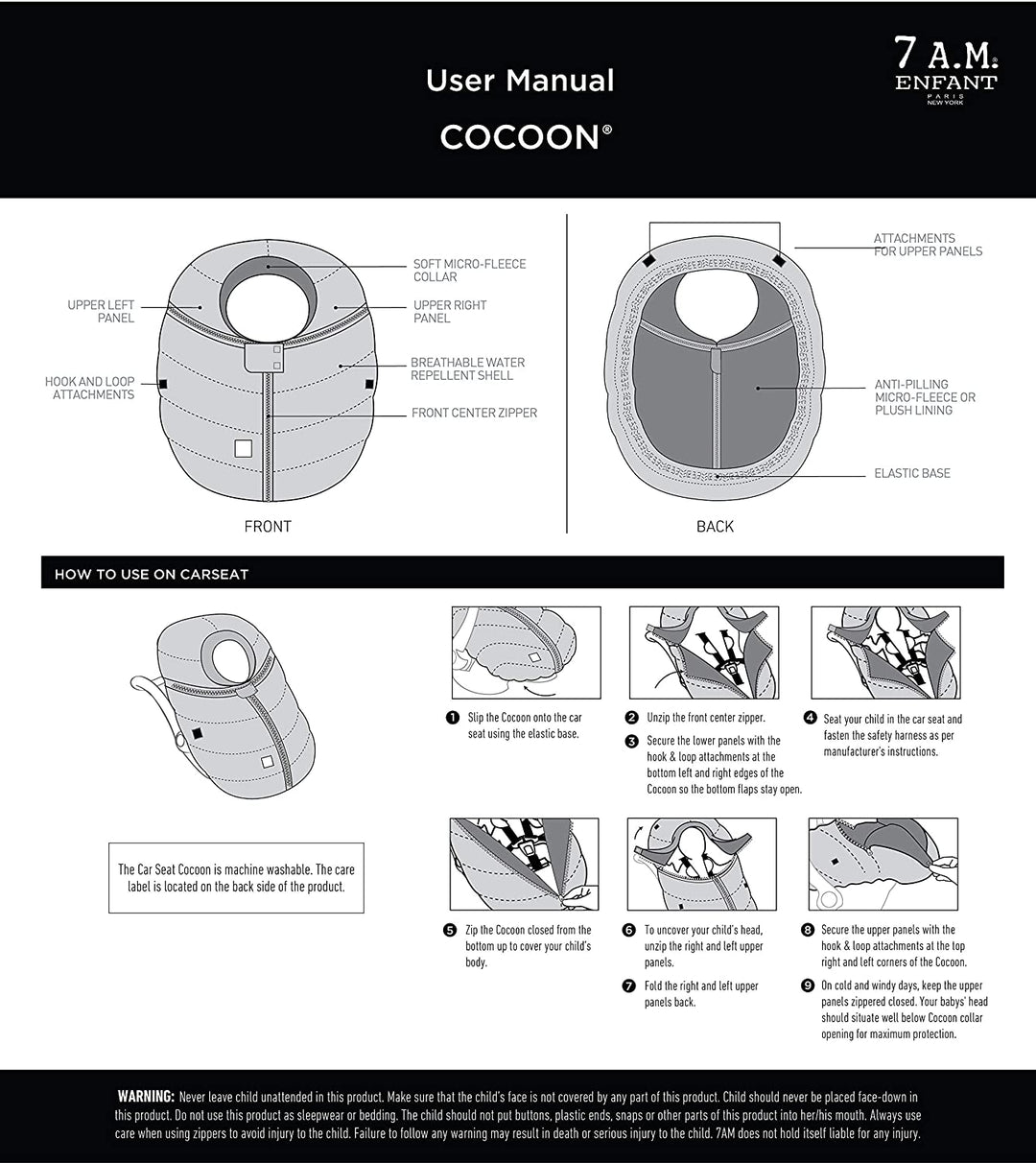 7 A.M. Car Seat Cocoon • Ushuaia - Liquid Shine