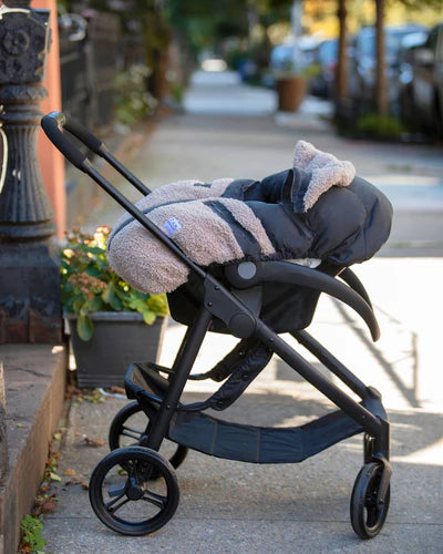 7 AM Car Seat Cocoon - Smokey Oatmeal Teddy