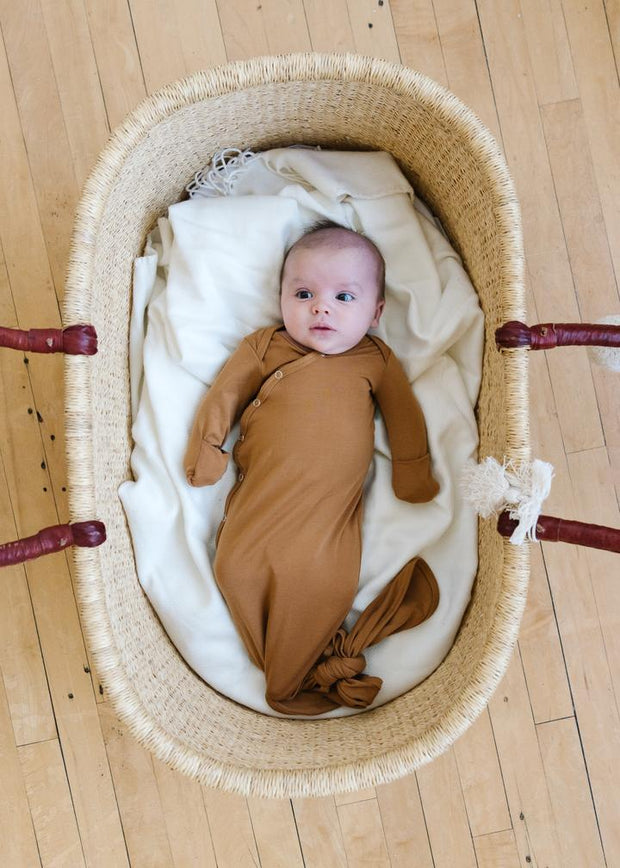 Copper Pearl Knotted Gown - Camel