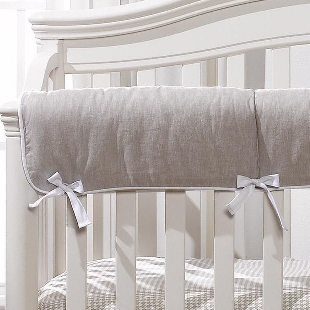 Liz & Roo Crib Rail Cover - Flax Linen