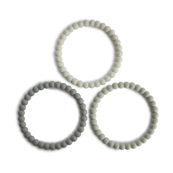 Mushie Silicone Teething Bracelets - 3pk