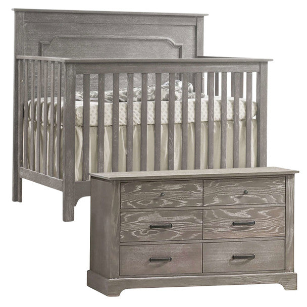 Natart Nest Emerson Crib + Dresser + Changer - Sugar Cane - FLOOR MODEL