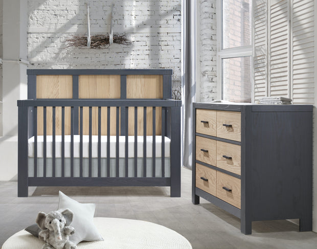 Natart Rustico Moderno Collection 2 Piece Nursery Set - Crib and Double Dresser