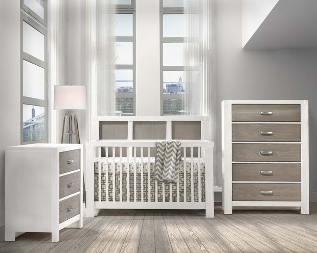 Natart Rustico Moderno Collection 2 Piece Nursery Set - Crib and Double Dresser