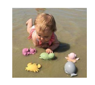 Tikiri Toys Octopus - Natural Rubber Teether, Rattle & Bath Toy