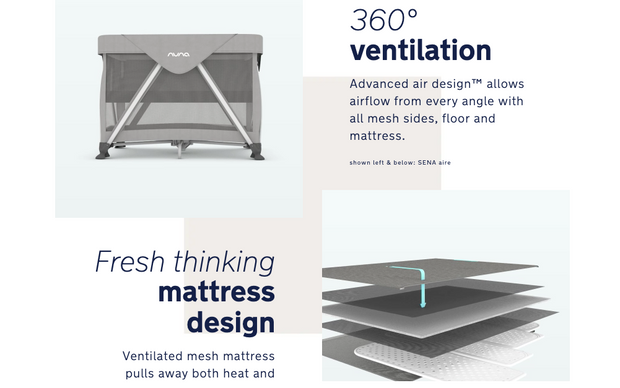 Nuna sena aire mattress dimensions clearance