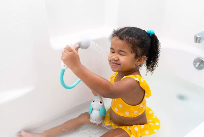 Yookidoo elephant baby shower head 2024 in blue