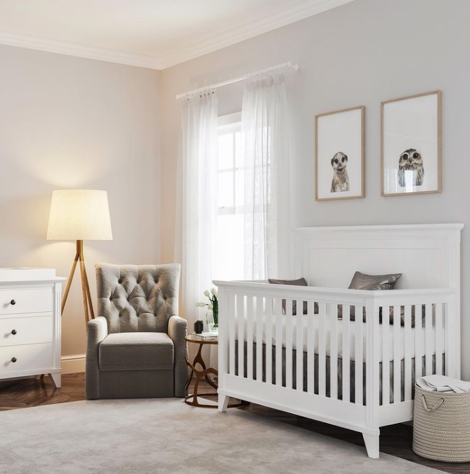 Silva Edison Collection Crib and Dresser Set - White – Baby Grand