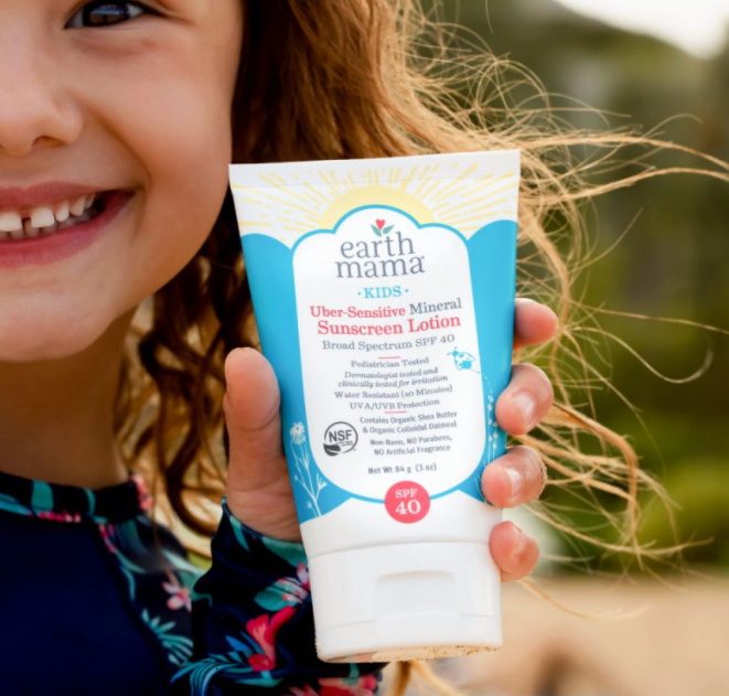 Earth Mama Kids Uber-Sensitive Mineral Sunscreen Lotion - SPF 40
